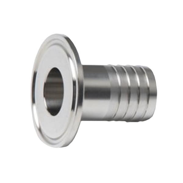 Cole-Parmer Fitting, 316L Stainless Steel, Straight, Sanitary Clamp to Hose Barb Adapter, 2in Clampx2in ID 3070065 - main